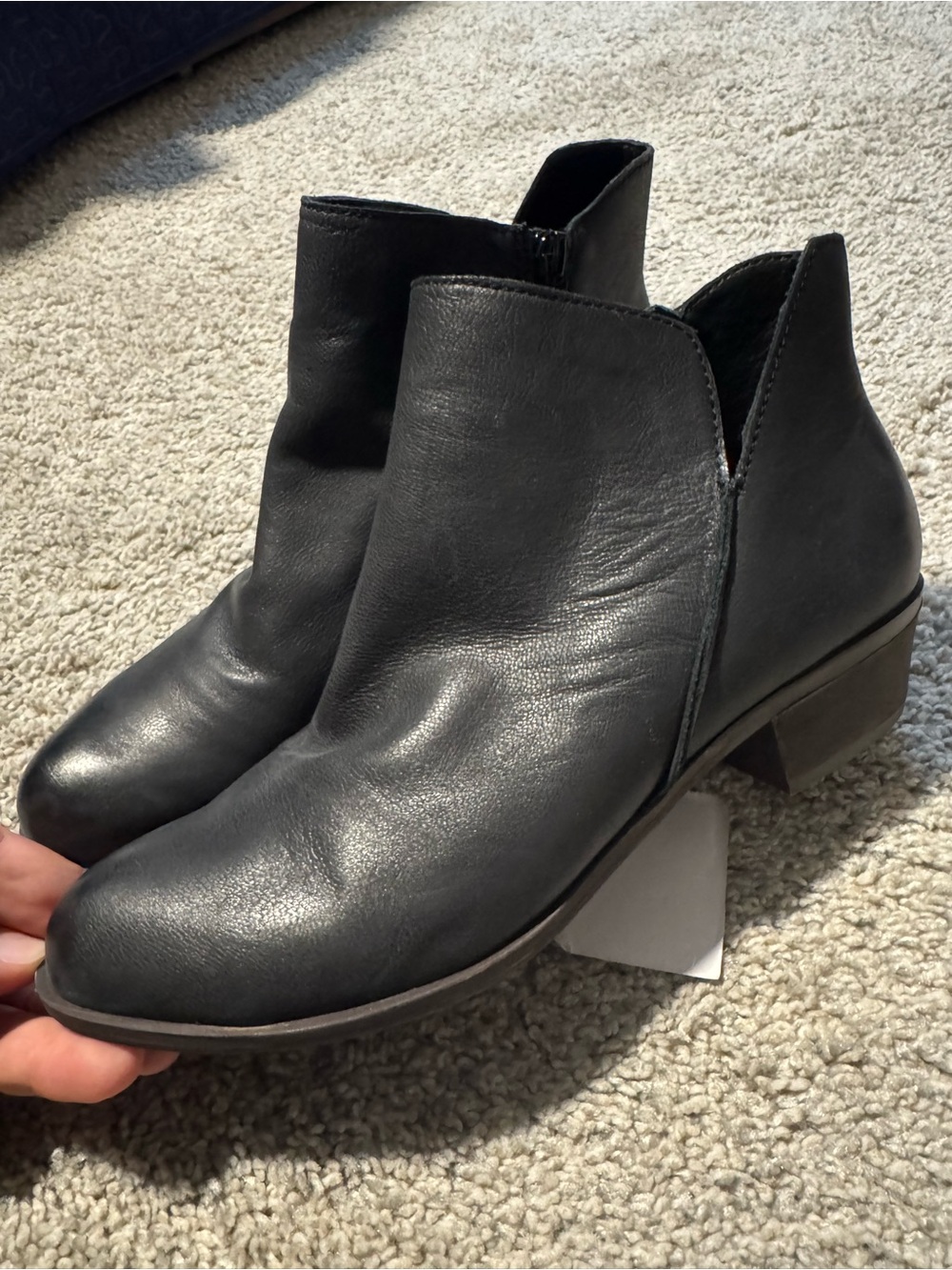 Lucky Brand Black Leather Cutout Ankle Booties